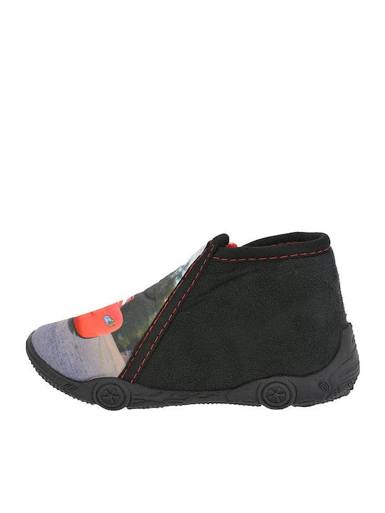 Kids Slippers Boots Black Cars