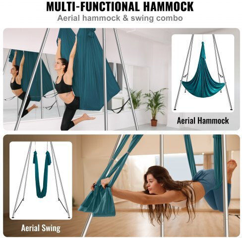 Vevor Aerial Yoga Frame & Hammock 2.95m Height Maximum Load 250kg Green Kjdc293m6mdc3zfudv0
