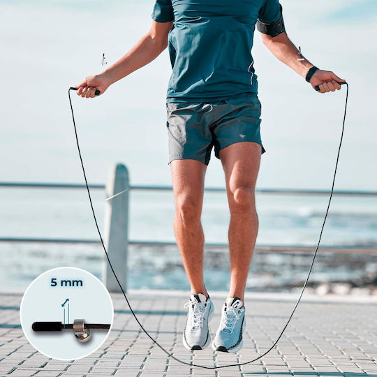 Cecotec Επαγγελματικό Σχοινάκι Drumfit Speed Rope Ατσάλι Εργονομικές Λαβές Προπονήσεις Υψηλής Έντασης Ρυθμιζόμενο 300 Εκ Σύστημα Smoothbearing 360º Cec-07130