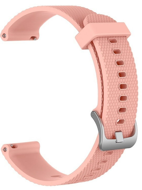 Brățară din silicon texturat cu model de diamant de 20 mm pentru Garmin Forerunner Sq2 Music, roz