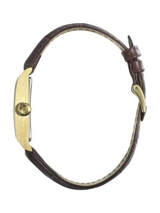 Lip Watches Damen Uhr mit Braun Lederarmband