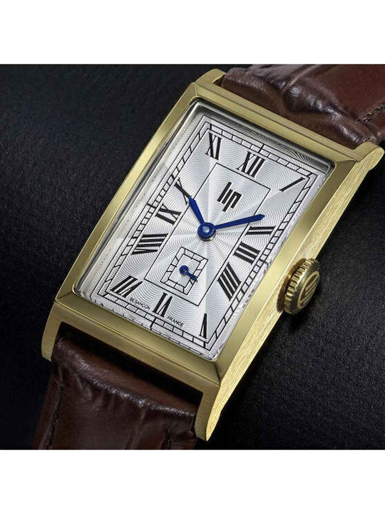 Lip Watches Damen Uhr mit Braun Lederarmband