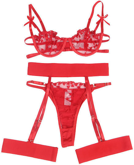 Subblime Sexy Σετ Εσωρούχων Κόκκινο Plus Size