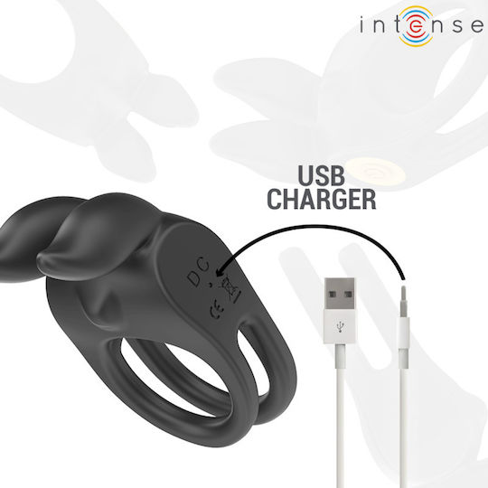 Intense Vibrating Ring Cock Silicone Black D-242063