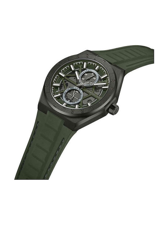 Cerruti Herrenuhr Batterie mit Grün Kautschukarmband