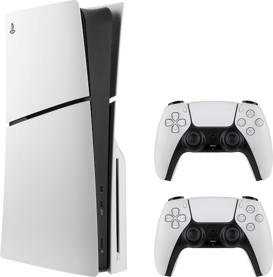 Sony PlayStation 5 Slim 1TB with Second DualSense (Official Bundle) & Astrobot + Gran Turismo 7