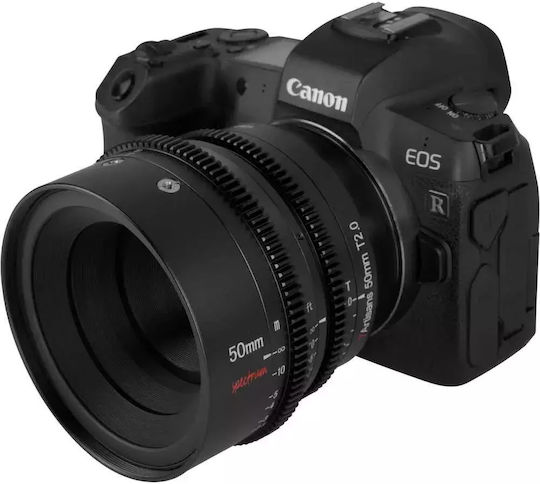 7artisans Full Frame Camera Lens Photoelectric 50mm T2.0 Spectrum Prime Cine for Canon R Mount Black