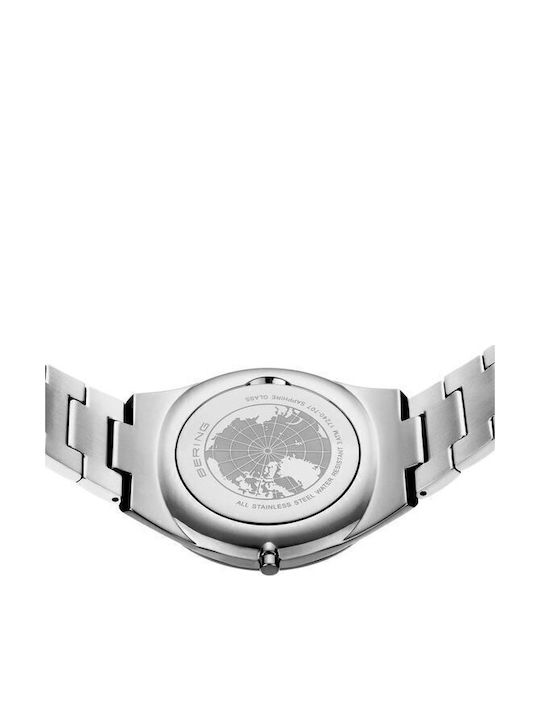Bering Time Ανδρικό Ρολόι Μπαταρίας με Ασημί Μεταλλικό Μπρασελέ