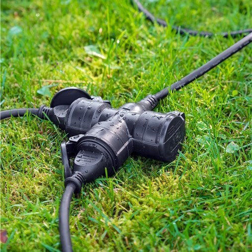 Goobay Waterproof Extension Cable Cord 3 x 1.5mm²/5m Black