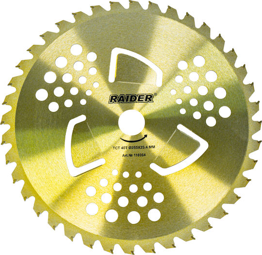 40t Grass 3t Weed Brush Cutter Blade 255 X 25.4 Mm Raider Garden Tools 110364