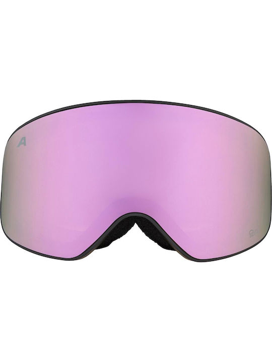 Alpina Μάσκα Σκι & Snowboard Παιδική Πολύχρωμη με Φακό Καθρέπτη σε Μωβ Χρώμα