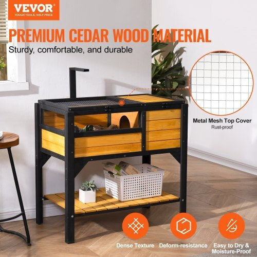 Vevor Wooden Tortoise House Indoor & Outdoor Space Lizards Snakes Mzwgxmzdgjjd4r4vjv0