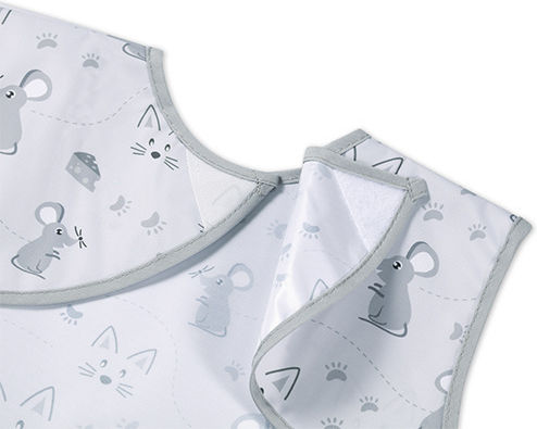 Babyono Baby Bib Waterproof Plastic Coverall with Hoop & Loop Fastener & Pocket Mouse for 6 Months+ Babyono Baby Bib Waterproof Plastic Coverall with Hoop & Loop Fastener & Pocket Mouse for 6 Months+