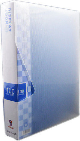 Sunfull Clipboard Flexible with 100 plastic sleeves Slides for Paper A4 Blue Display Book 1pcs