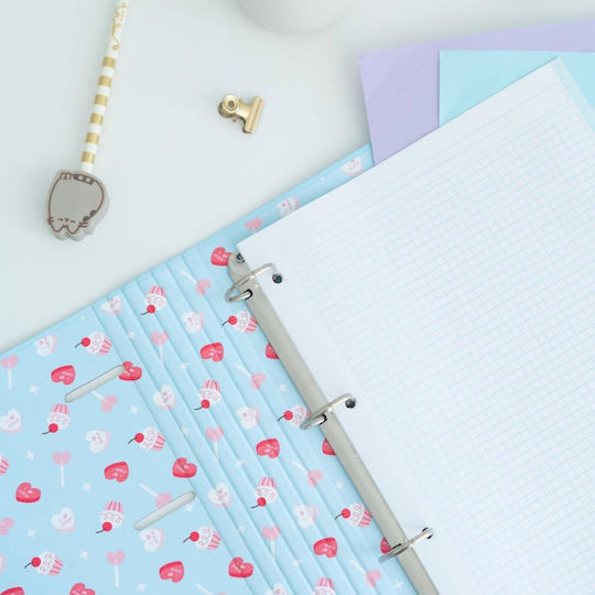 Pusheen Clipboard with 4 Rings for Paper A4 Transparent 1pcs