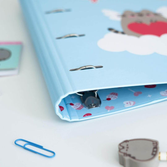 Pusheen Clipboard with 4 Rings for Paper A4 Transparent 1pcs