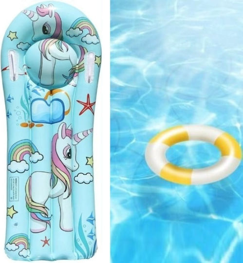 Kids' Inflatable Sea Mattress Unicorn Light Blue