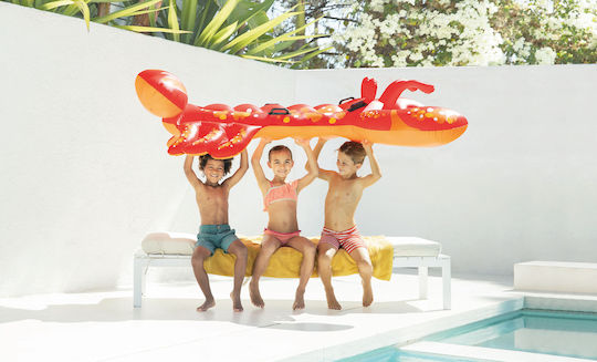 Intex Lobster Kid's Inflatable Ride On for Sea with Handles Red 213x137cm