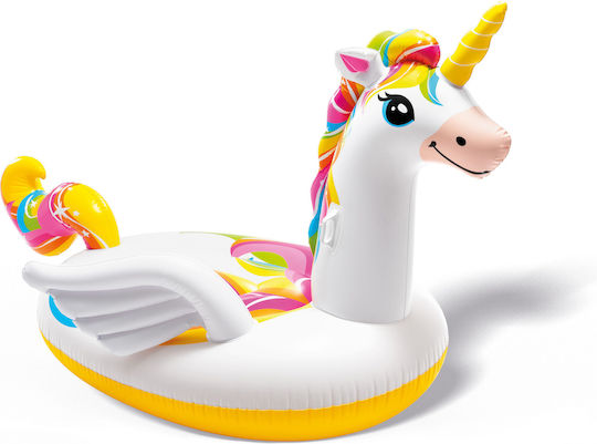 Intex Kid's Inflatable Ride On Sea Unicorn with Handles White 201x140cm