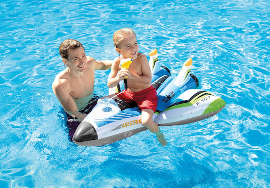Intex Water Gun Plane Kid's Inflatable Ride On with Handles Red 117x117cm