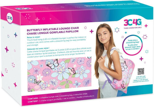 Make It Real Butterfly Lounge Inflatable Φουσκωτό Lazy Bag Ροζ