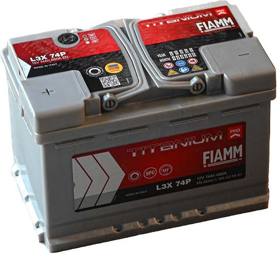 Fiamm Car Battery Titanium Pro with 74Ah Capacity and 680A CCA