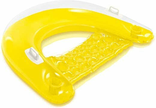 Intex Sit n Float Φουσκωτή Σαμπρέλα Θαλάσσης με Χειρολαβές Κίτρινη 152x99cm