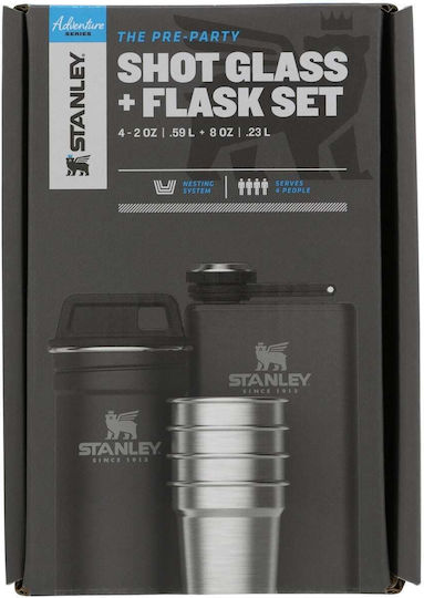 Stanley The Pre-Party Pahar pentru Camping Set de 4 pahare și sticlă termos de culoare kaki