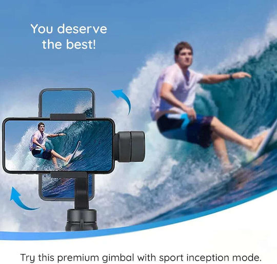 Techsuit F6 Gimbal за мобилни телефони Черен
