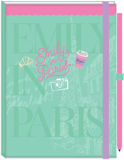 Gim Emily In Paris Σημειωματάριο A6 100 Φύλλων Ριγέ με Στυλοθήκη