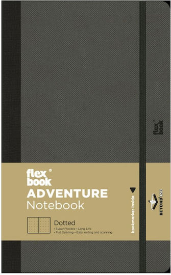 The Writing Fields Adventure Σημειωματάριο A5 Bullet 96 Φύλλων με Τελείες με Λάστιχο Μαύρο 13x21cm