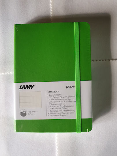 Lamy B4 Softcover Σημειωματάριο A6 96 Φύλλων Καρέ με Σκληρό Εξώφυλλο, Στυλοθήκη και Λάστιχο Πράσινο