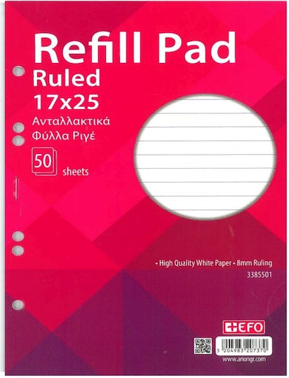 50 Refill Pads B5 Ruled Blue