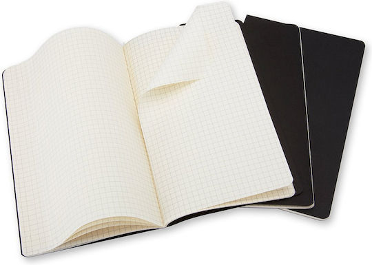 Moleskine Set 3 Notebooks 80 Sheets Square Black