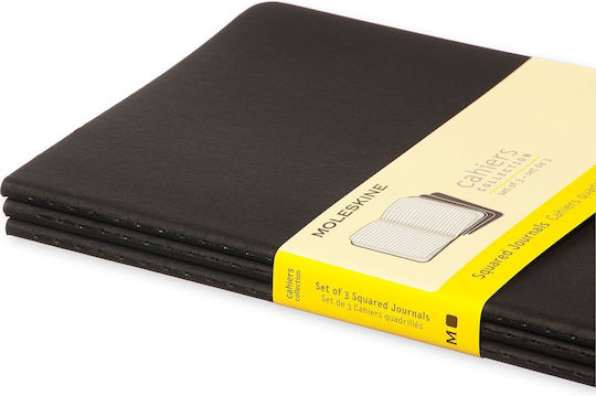 Moleskine Set 3 Notebooks 80 Sheets Square Black