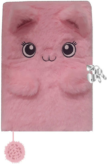 Plush Diary with Lock Cat Pink Ears A5 17219615 17219615