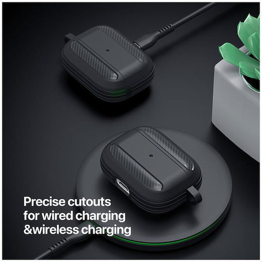 Dux Ducis Case Silicone with Hook in Gray color for Apple AirPods 3
