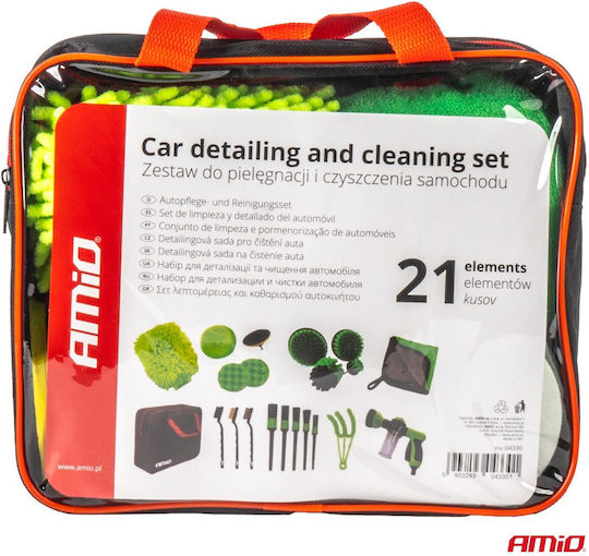Amio Polishing Cleaning Brushes Set 21pcs Drill Bag Green Color Amio 21 pcs