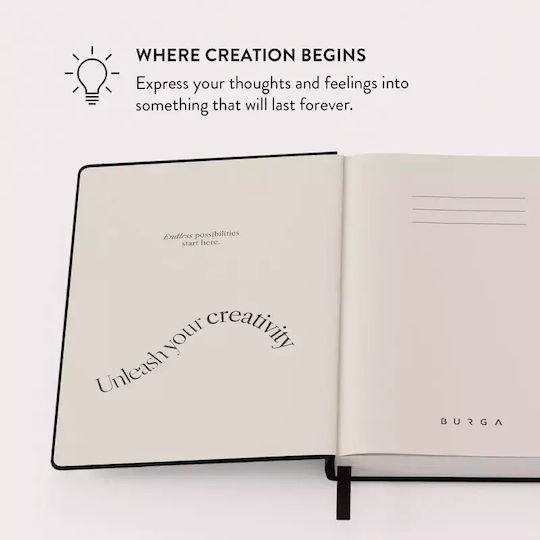 Burga Notizbuch A5 Geregelt Beige