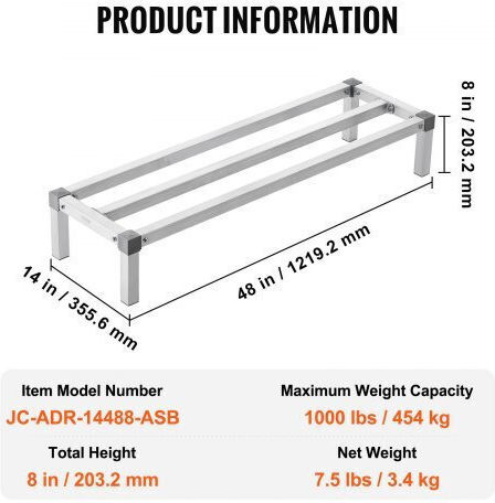 Vevor Σταθερή Ράβδος Αλουμινίου 48x14x8 Αποθηκευτική Ράβδος Lhjzwjzzk48x2foqyv0