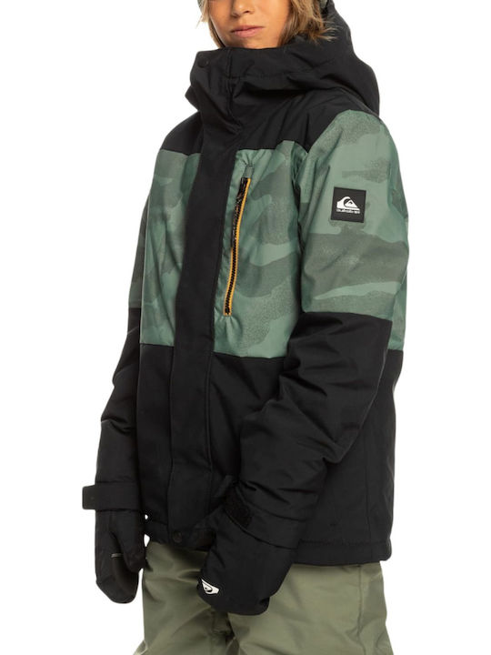 Mission Waterproof Kids Casual Short Jacket with Hood Green