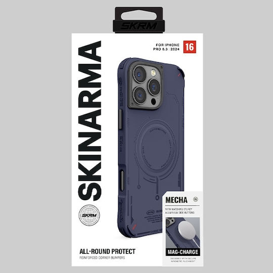 Skinarma Задна корица Метал / Пластмаса Син (iPhone 16 Pro)