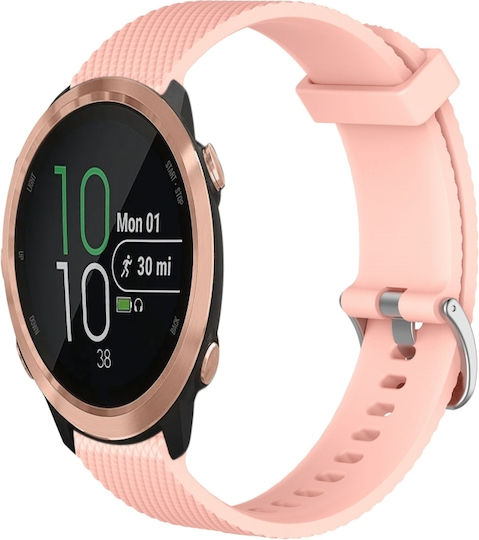 Garmin Forerunner 645 Music 20mm Diamond Textured Silicone Band Pink