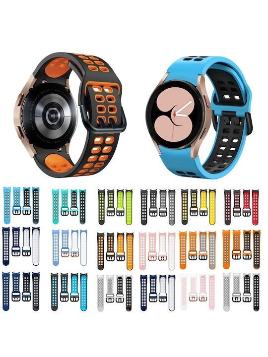 Samsung Galaxy Watch 4 Classic 42mm 20mm Breathable Two-Color Silicone Watch Strap Gray+Yellow