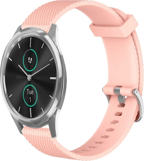 Garmin Forerunner 645 Music 20mm Diamond Textured Silicone Band Pink