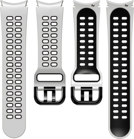 Samsung Galaxy Watch 4 44mm 20mm Breathable Silicone Watch Band Two-Tone Gray+Yellow