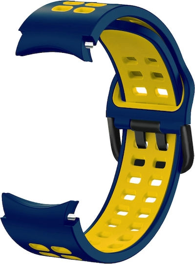 Samsung Galaxy Watch 4 44mm 20mm Breathable Silicone Watch Band Two-Tone Gray+Yellow