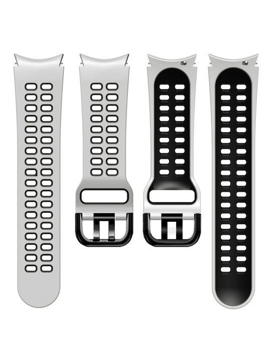 Samsung Galaxy Watch 4 44mm 20mm Breathable Silicone Watch Band Two-Tone Gray+Yellow