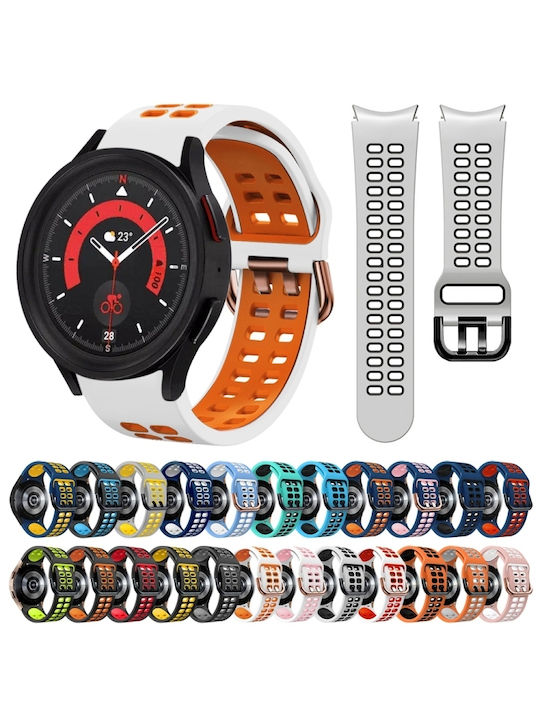 Samsung Galaxy Watch 4 Classic 42mm 20mm Breathable Two-Color Silicone Watch Strap Gray+Yellow