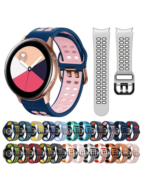 Samsung Galaxy Watch 4 Classic 42mm 20mm Breathable Two-Color Silicone Watch Strap Gray+Yellow
